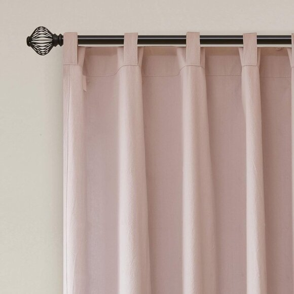 Urban Habitat Jacquard Pom Pom Accents Pink Single Curtain Panel 42" x 63" - Picture 4 of 8